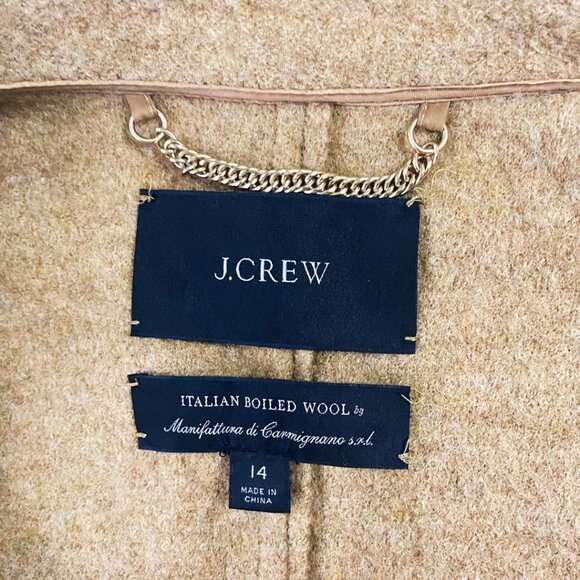 J Crew Italian Boiled Wool Toapcoat, Size 14 - Picture 7 of 13